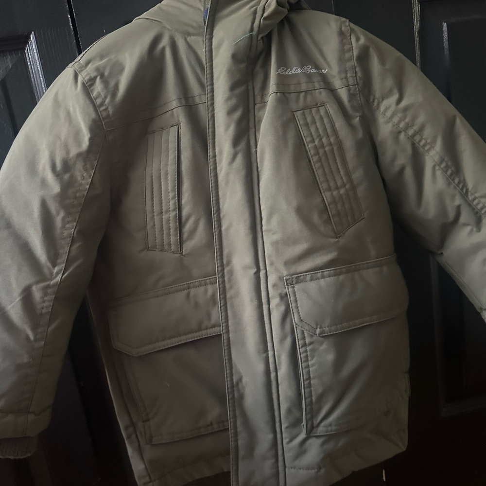 Eddie Bauer kids olive green Puffer Jacket